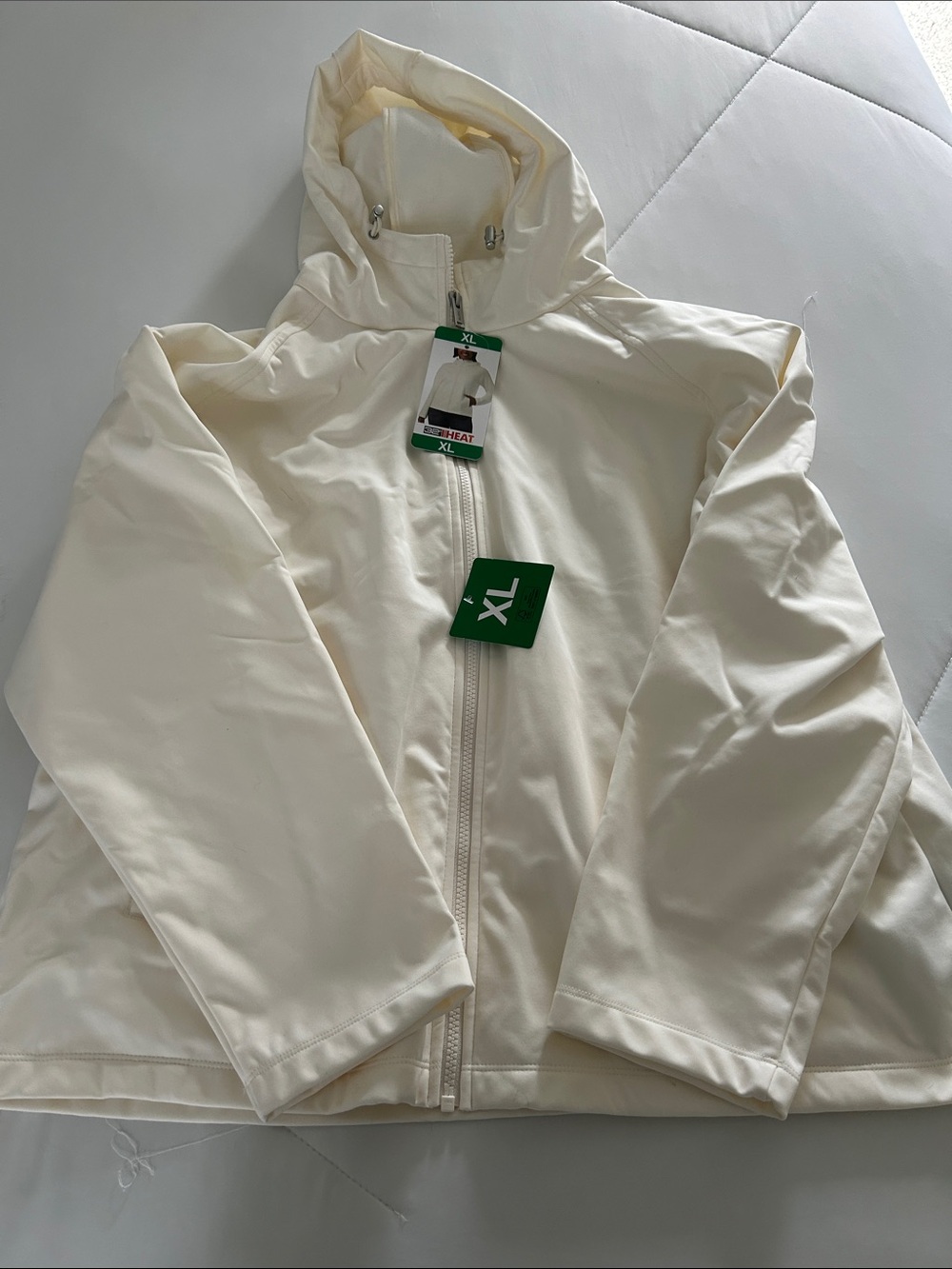 32 Degrees Cream Hooded Raincoat Jacket